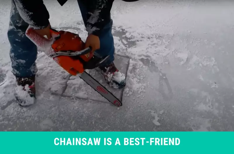 How To Drill a Hole in Ice With a chainsaw